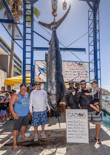 Image of a Blue Marlin caught by Bill Pino on team Reel Cast at the 2022 Los Cabos Billfish Tournament